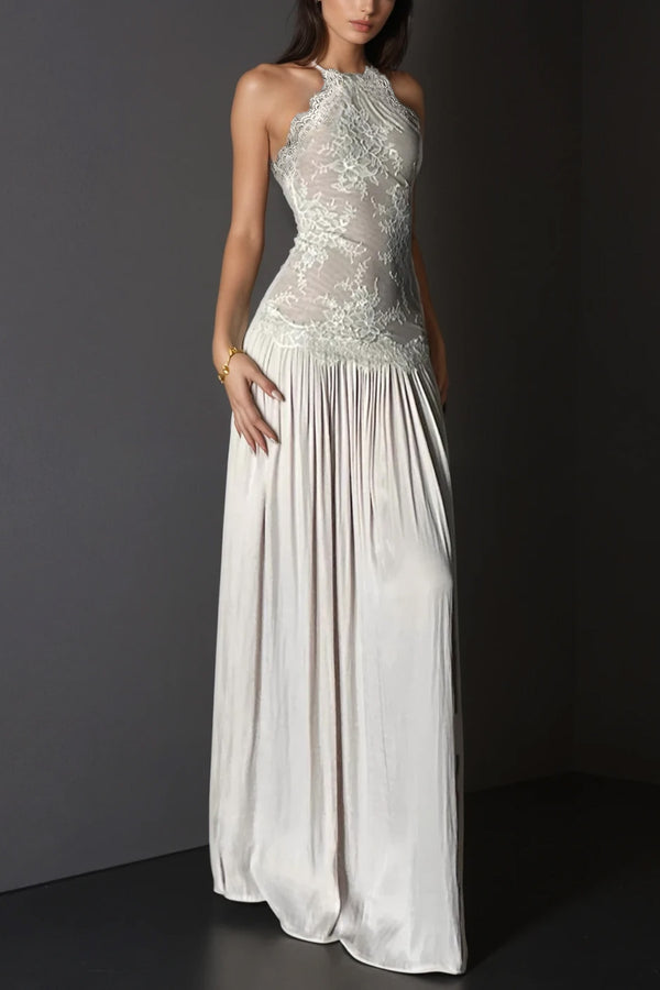 Cadwalader Lace Floral Ruch Maxi Dress