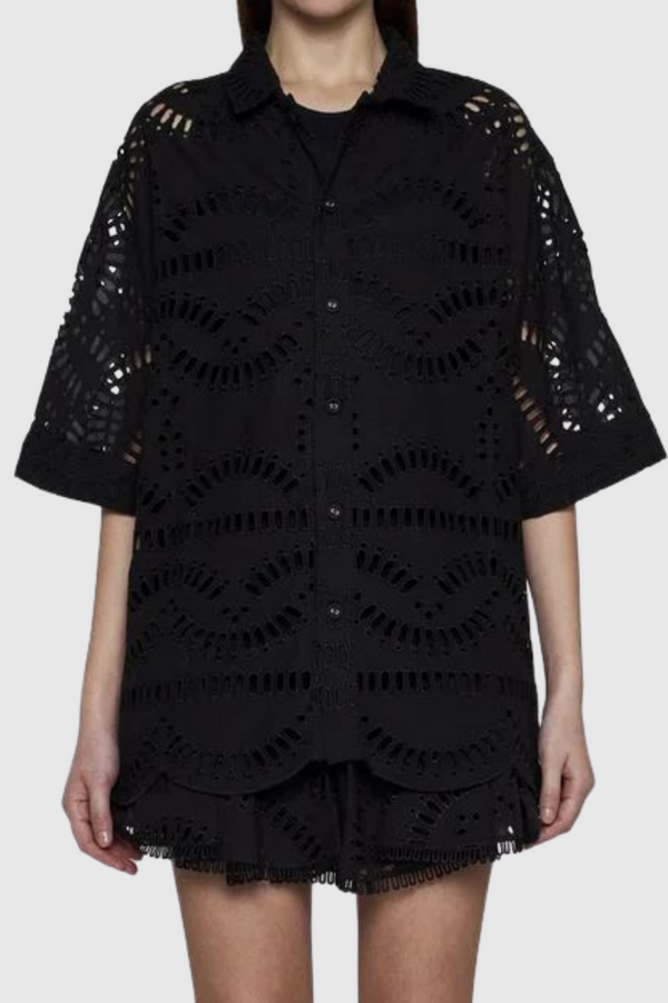 Calliope Hollow Embroidered Sets In Black