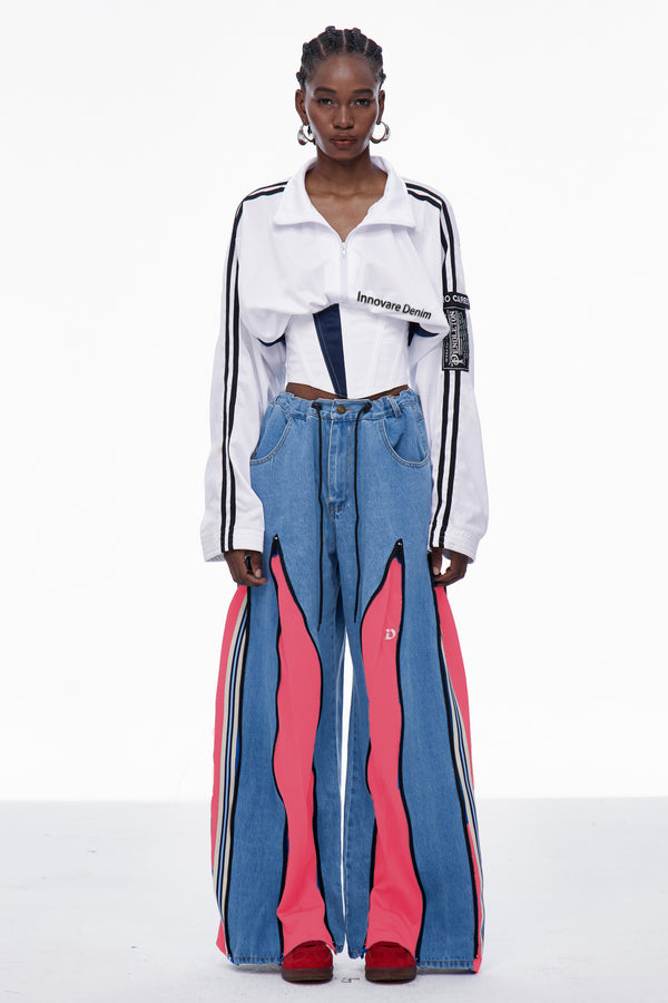 Edelmira Deconstruct Barrel Jeans In Pink