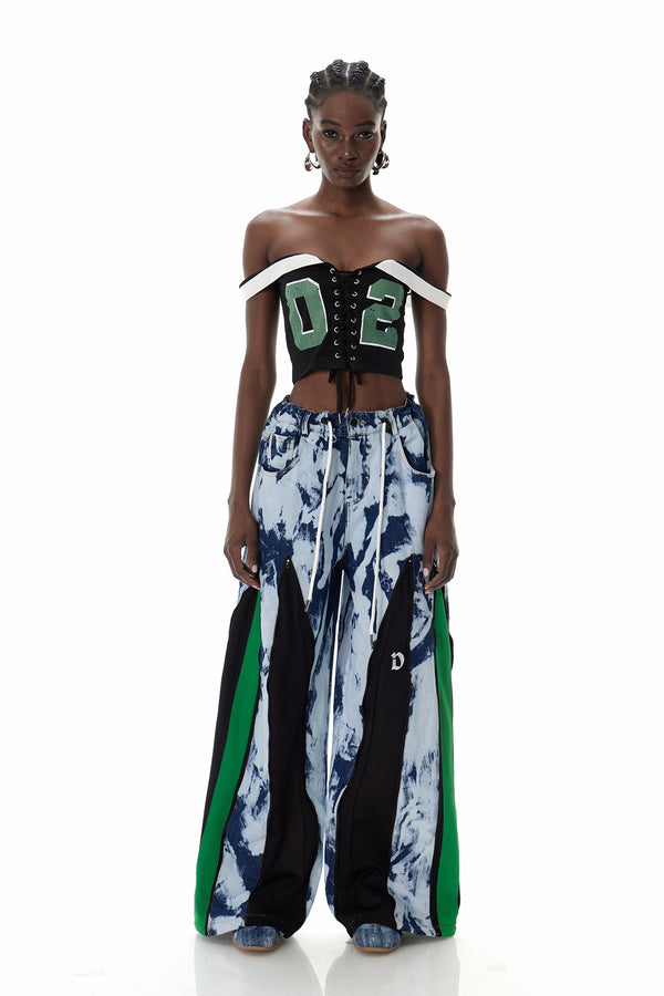 Caprina Zipper Tie Dye Jeans