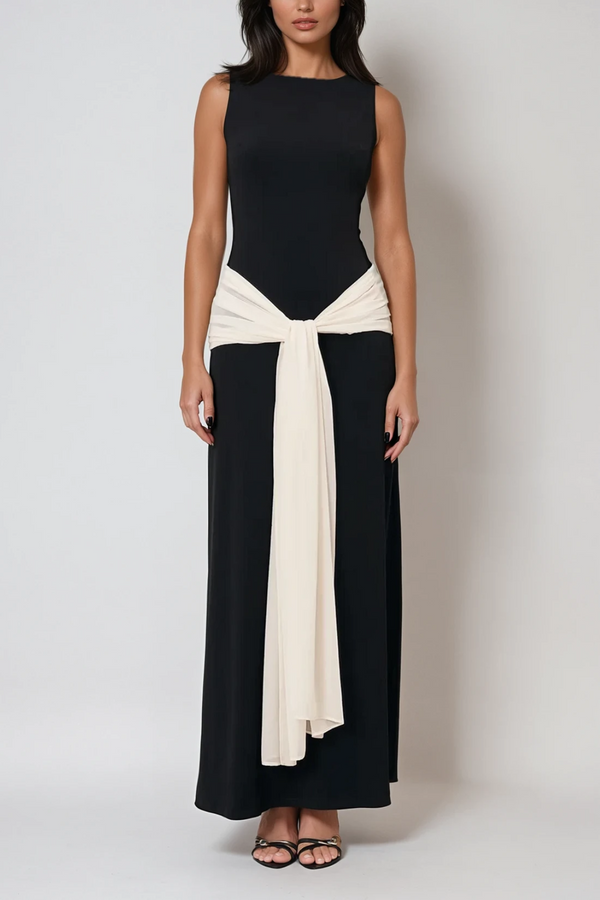 Carmella Lace Up Sleeveless Maxi Dress