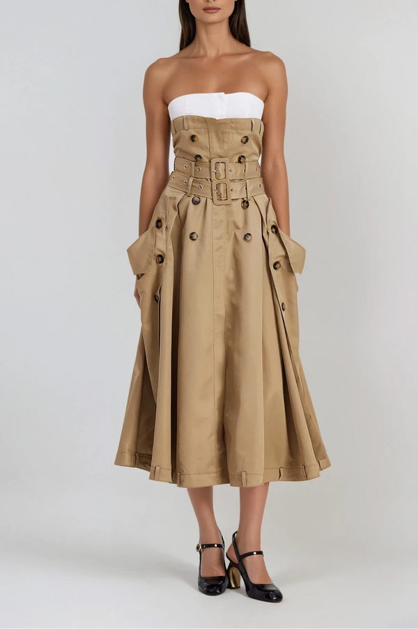 Caroline Strapless Buckle Maxi Dress