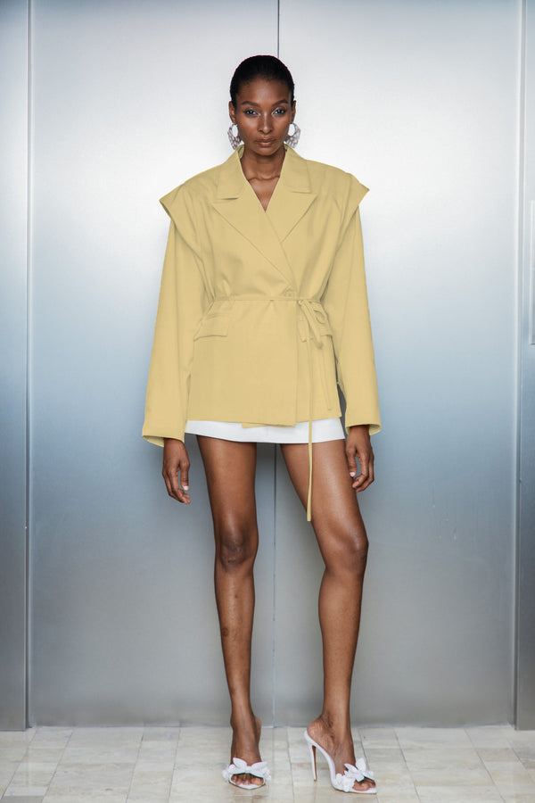 Catarina Lapel Blazer In Yellow