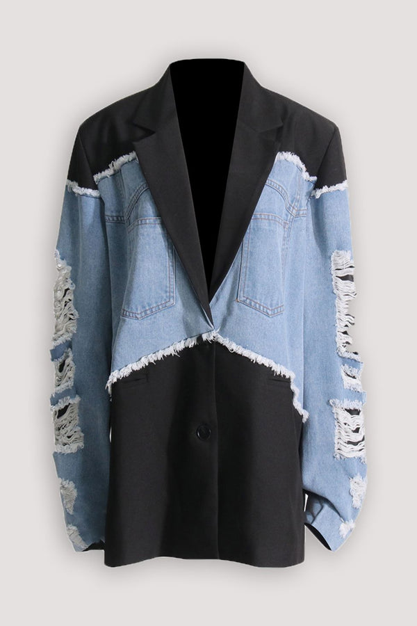 Cecilia Denim Patchwork Coat