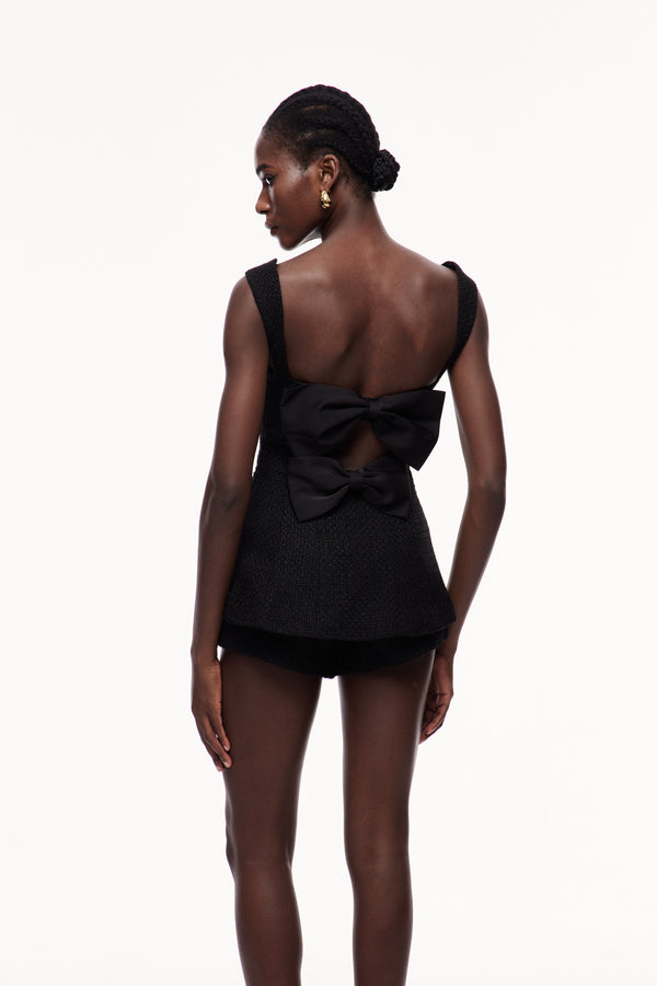 Celestina Bow Cutout Pants Set In Black