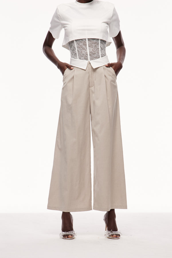 Cerdic Lapel Deconstruct Pants