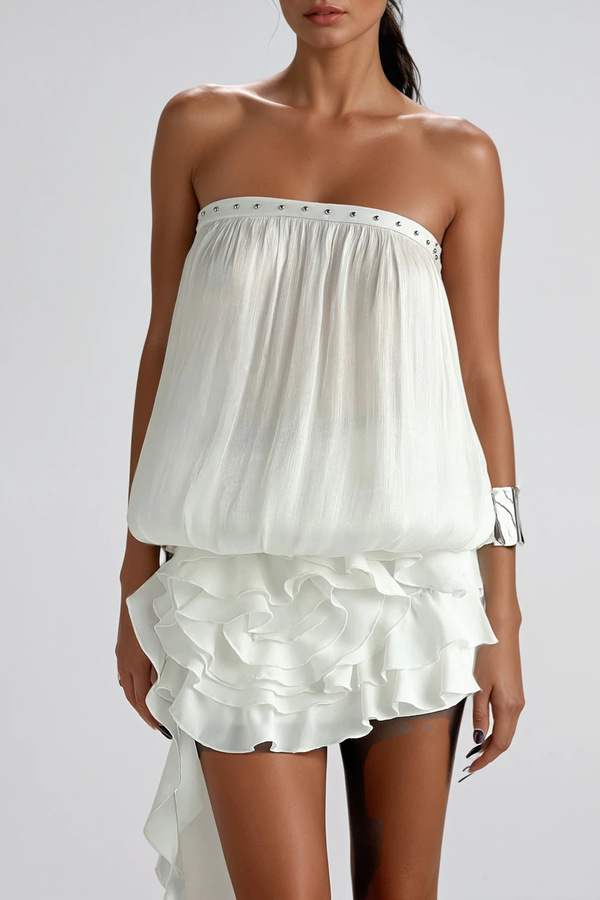 Cerridwyn Strapless Ruffle Mini Dress