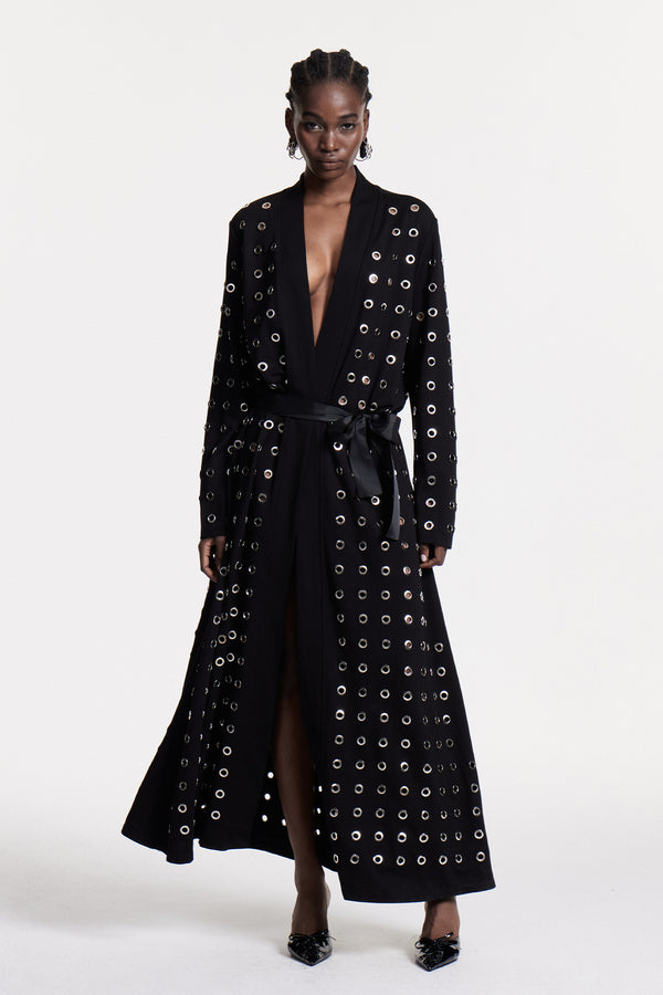 Christmas Embellished Cutout Coat