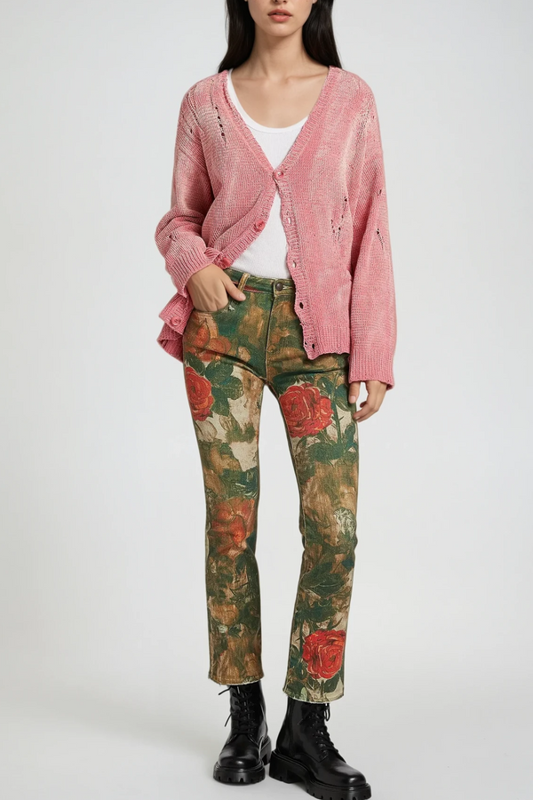 Chrodechildis Floral Skinny Jeans