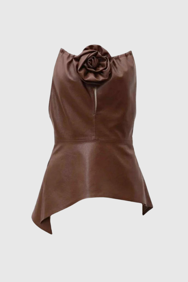 Colette Leather Flower Top