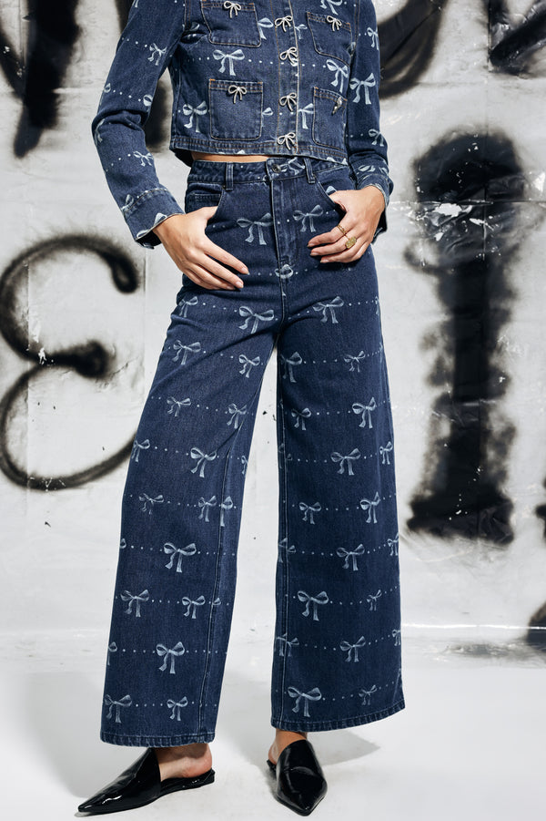 Courtney Bow Print Jeans