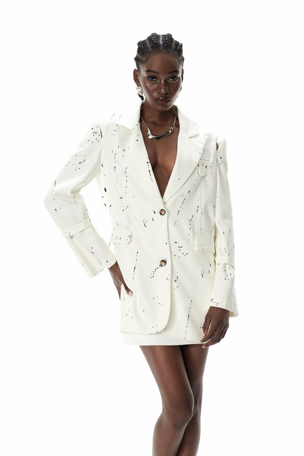 Criseida Print Cutout Blazer