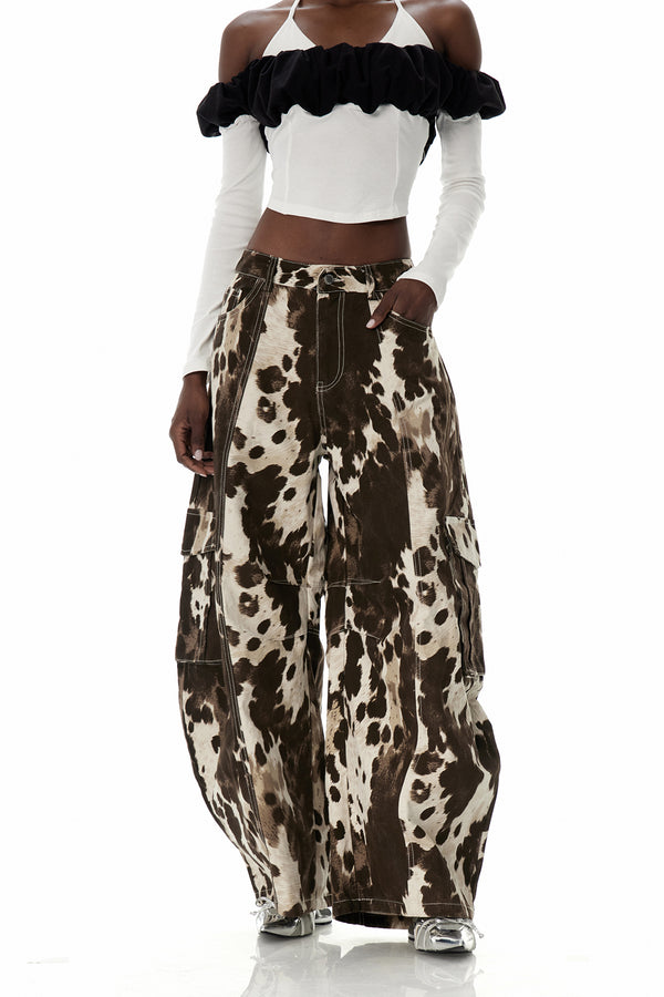 Crispinus Print Baggy Cargo Jeans