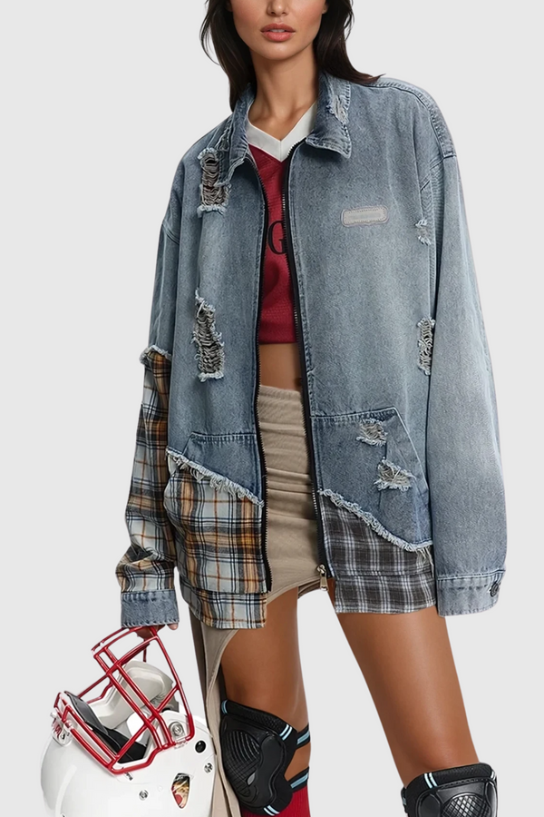 Dagr Grid Deconstruct Denim Jacket