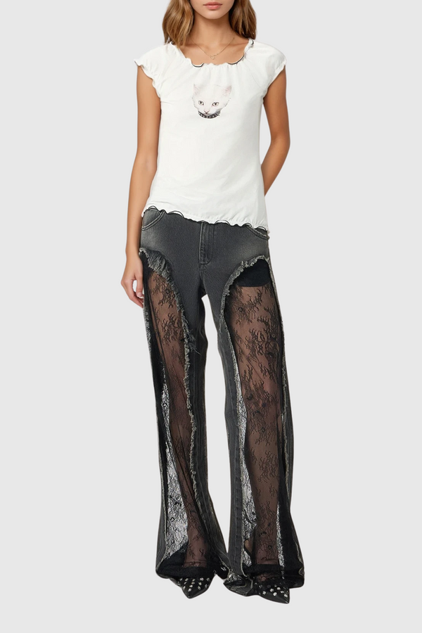 Dana Lace Fringe Jeans