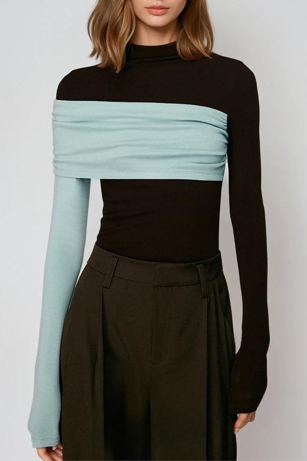 Dane Bodycon Asymmetric Top In Brown