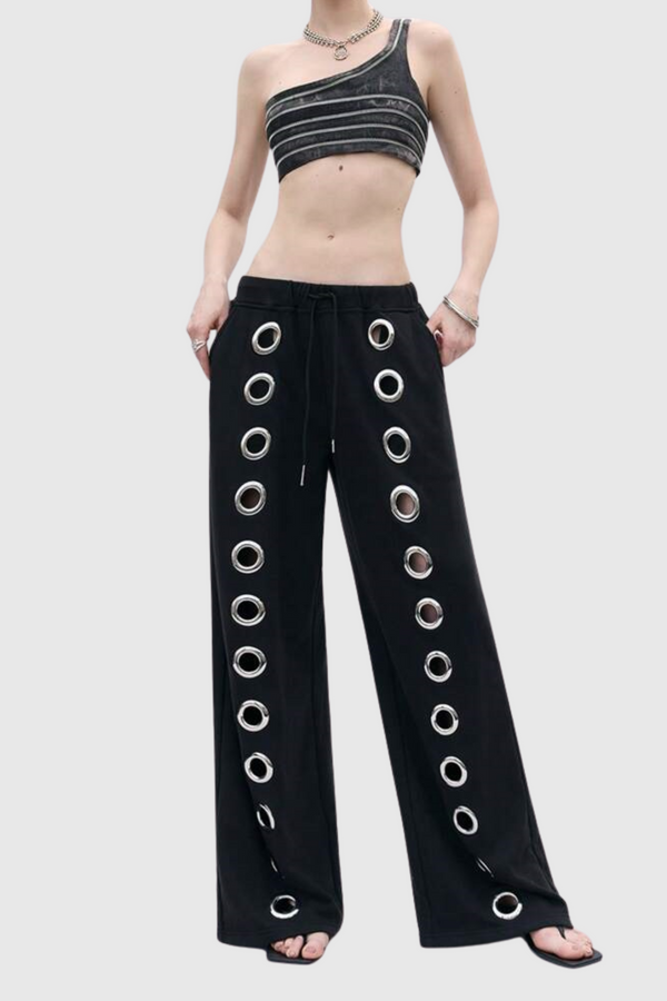 Daniyal Eyelet Straight Pants