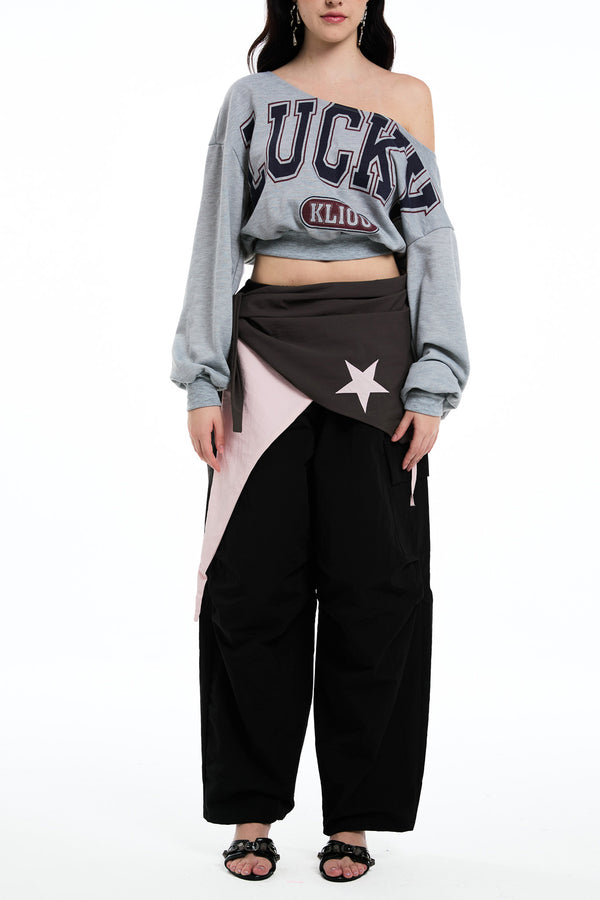 Darayavaush Asymmetric Star Wide Leg Pants