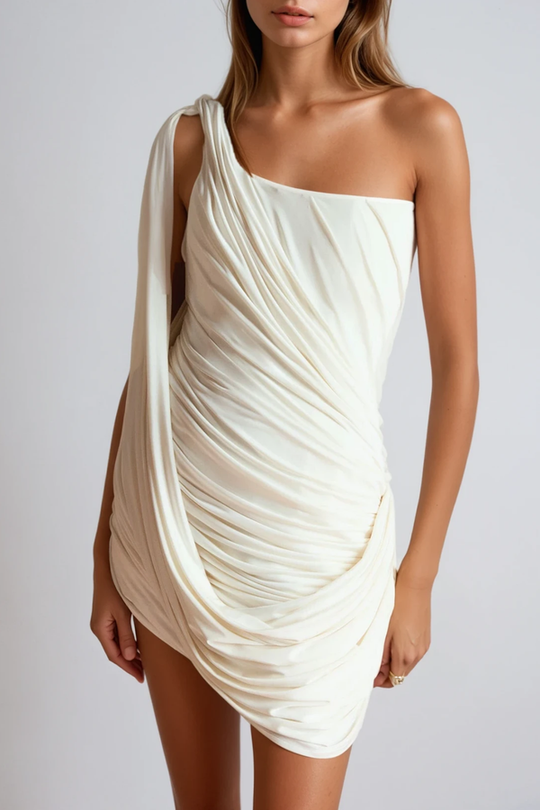 Daryawesh Ruch Asymmetric Mini Dress