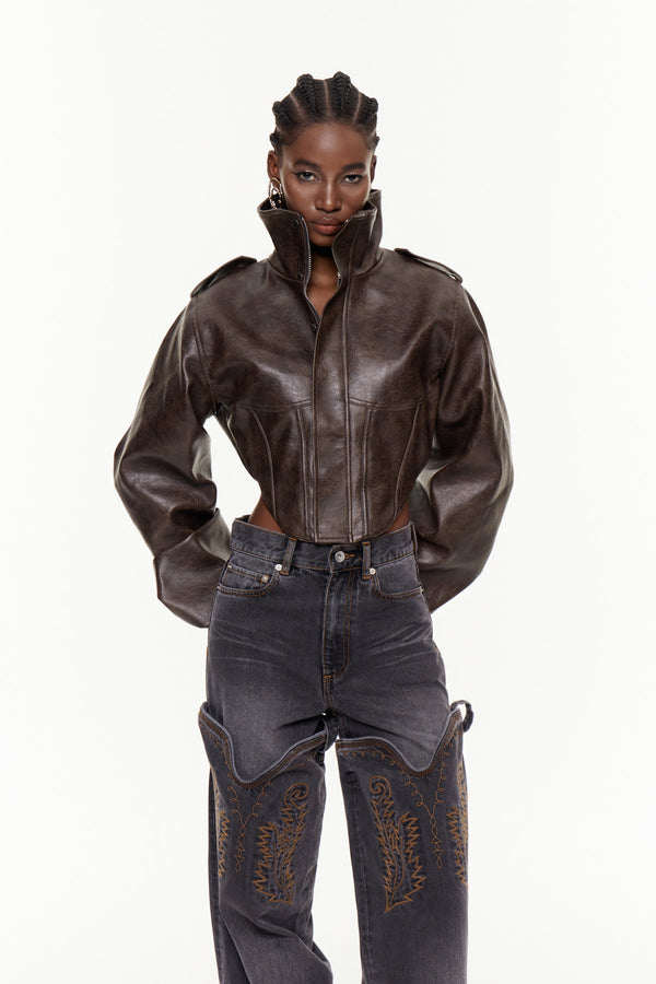 Davoud Corset Leather Jacket
