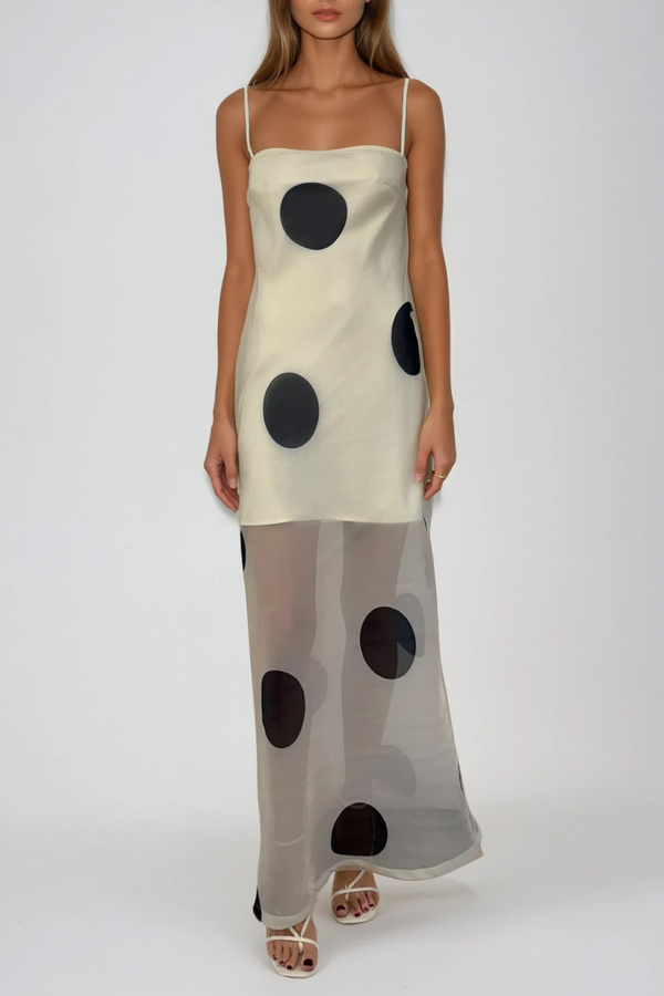 Debbi Spaghetti Dot Maxi Dress