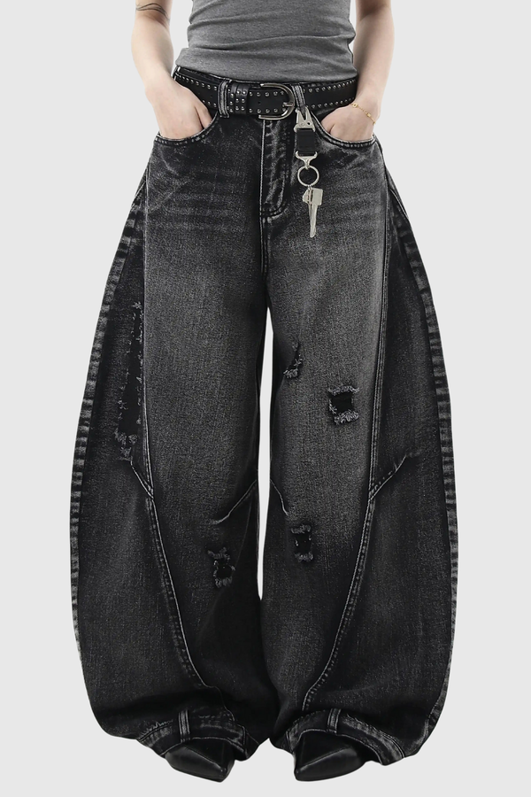 Declan Ripped Wide Leg Jeans
