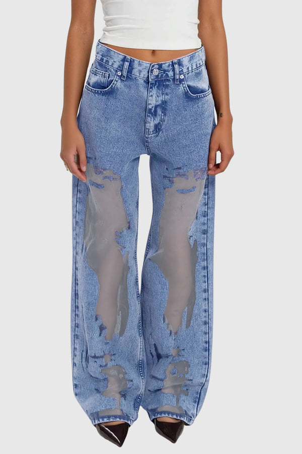 Devaki Mesh Burnout Jeans