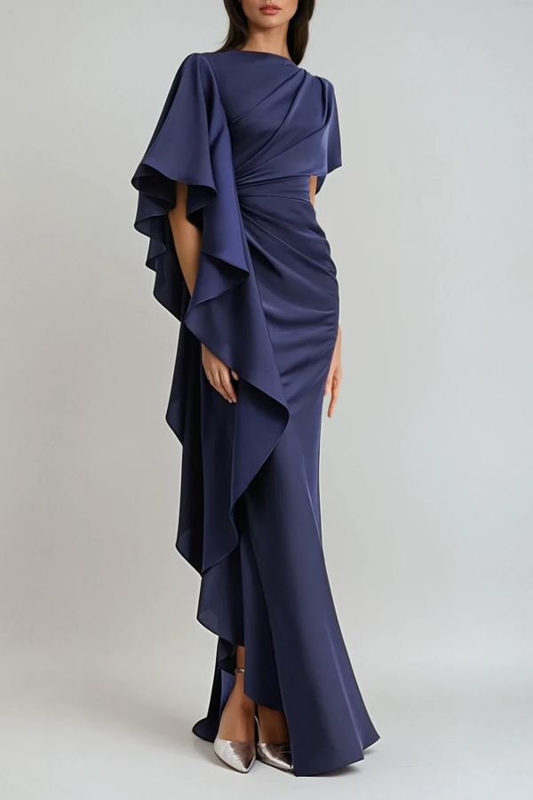 Dhananjay Asymmetric Ruffle Maxi Dress