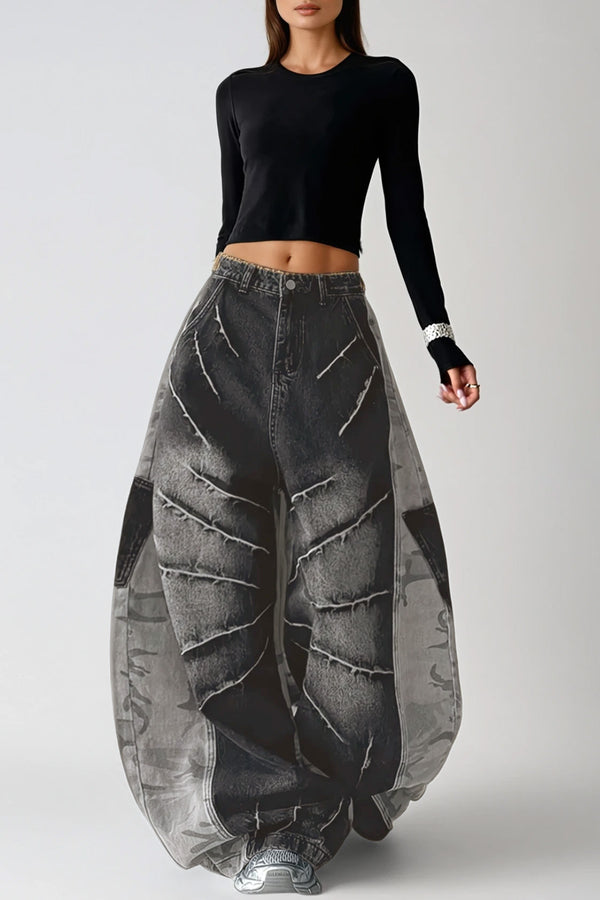 Diane Deconstruct Bleached Baggy Jeans