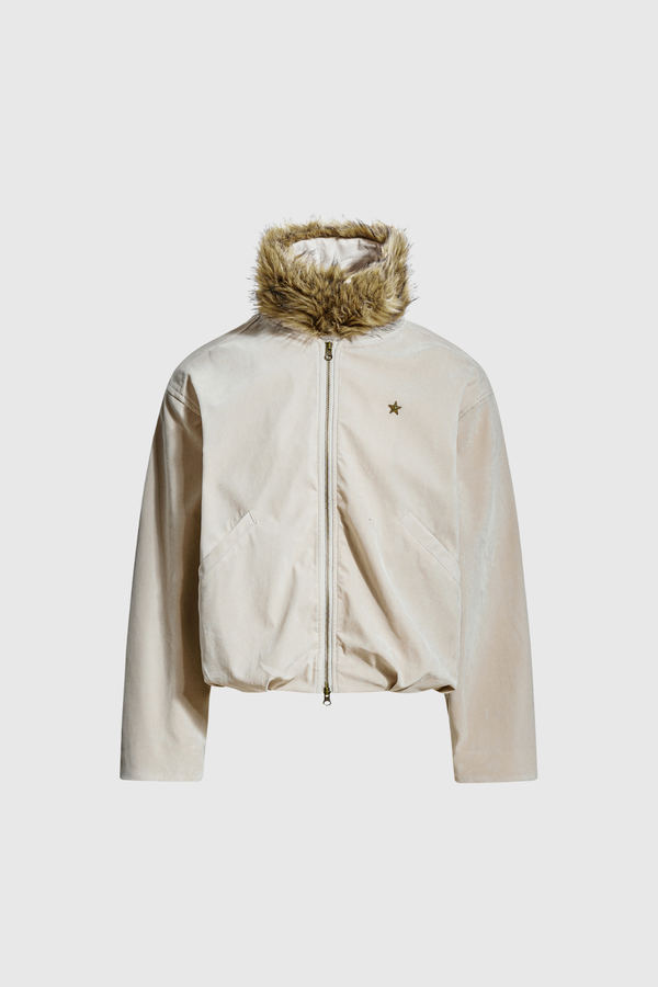 Dick Faux Fur Star Jacket In Apricot