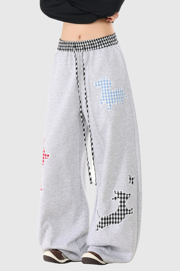 Didacus Print Grid Wide Leg Pants