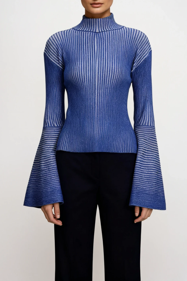 Digby Bell Sleeve Stripe Knit Top