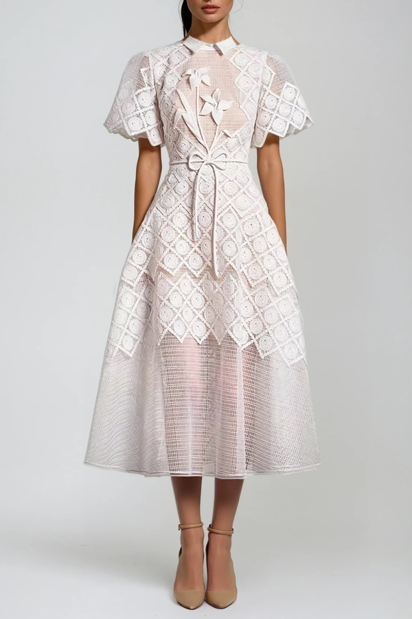 Dimitrios Flower Maxi Embroidered Dress