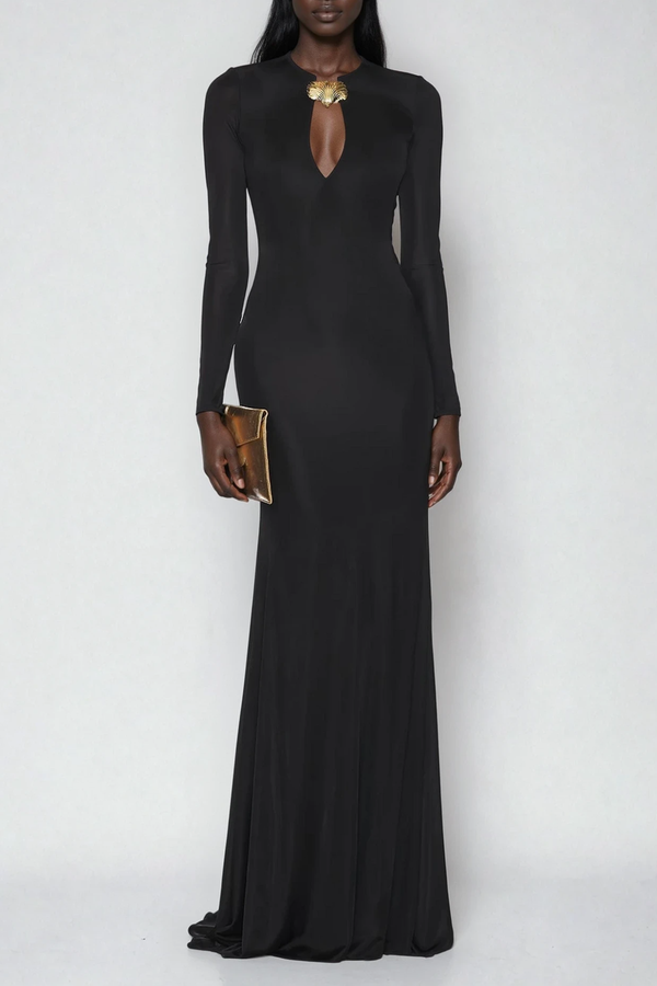 Dimka Backless Embellished Maxi Dress