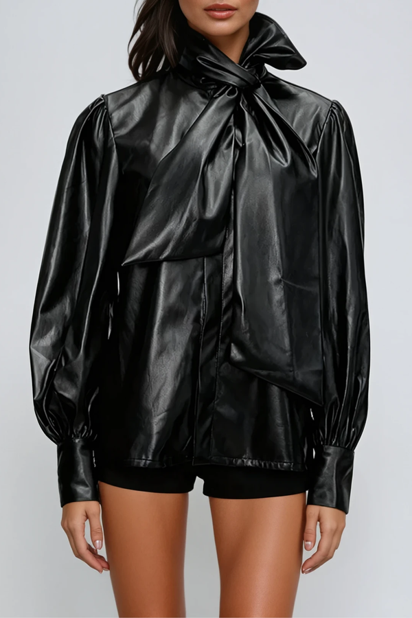 Dionisio Tie Up Leather Shirt