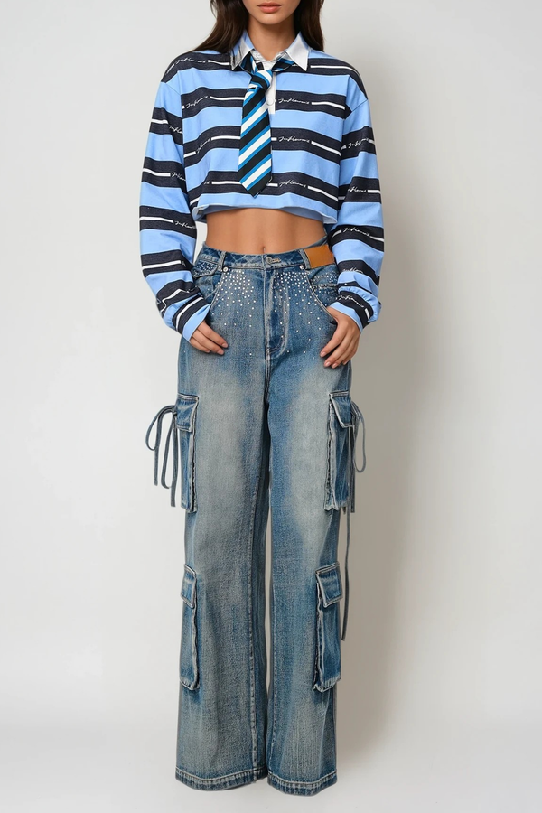 Dionysos Rhinestone Cargo Jeans