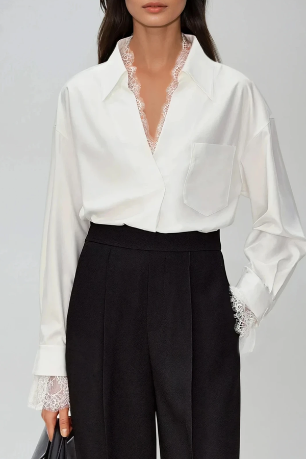 Dip Lace V Neck Shirt