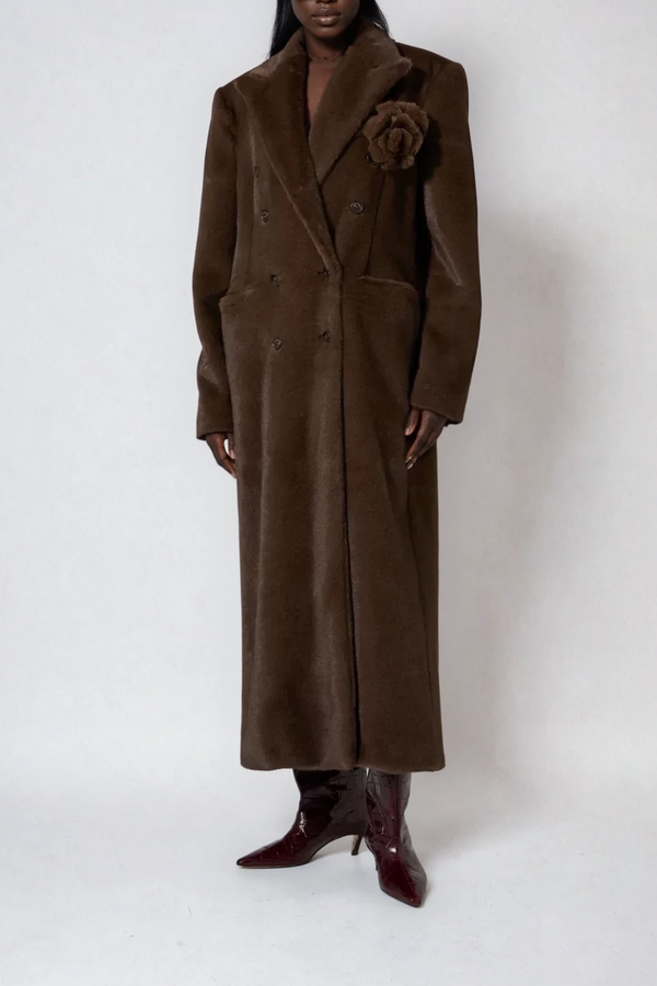 Dizzy Flower Faux Fur Coat