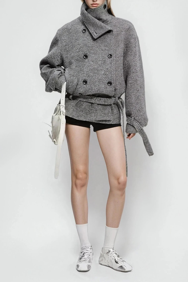 Djuradj Double Breasted Jacket In Grey