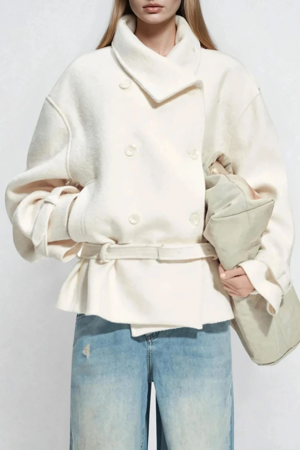 Djuradj Double Breasted Jacket In White