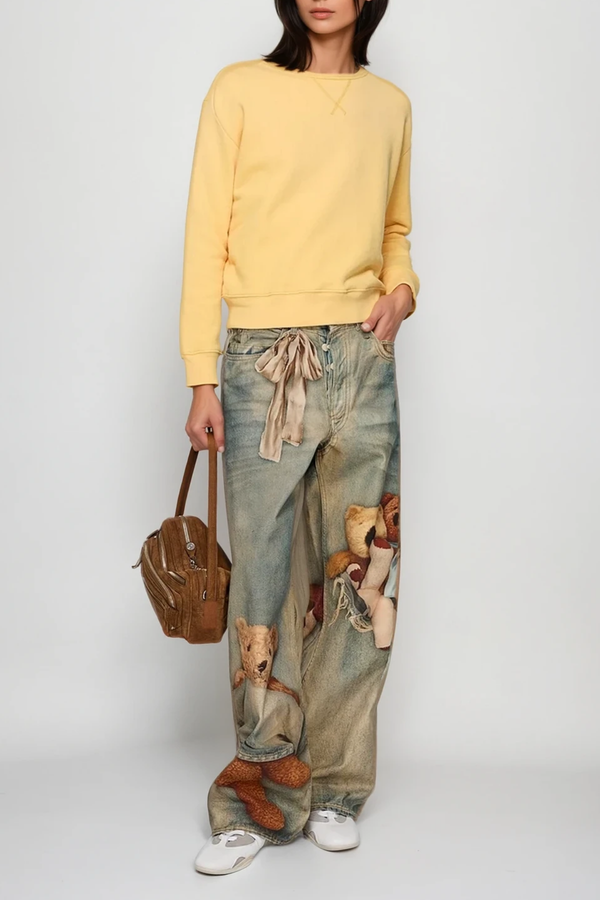 Dmitar Print Barrel Jeans