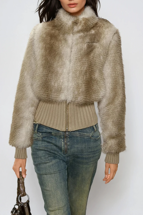 Dmitrijs Deconstruct Faux Fur Jacket