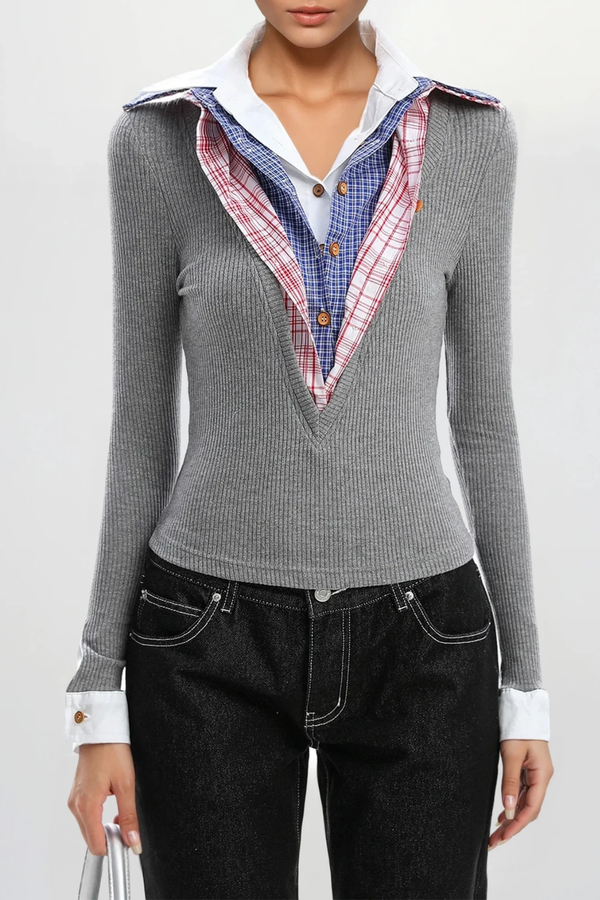 Dolph Deconstruct Grid Knit Top