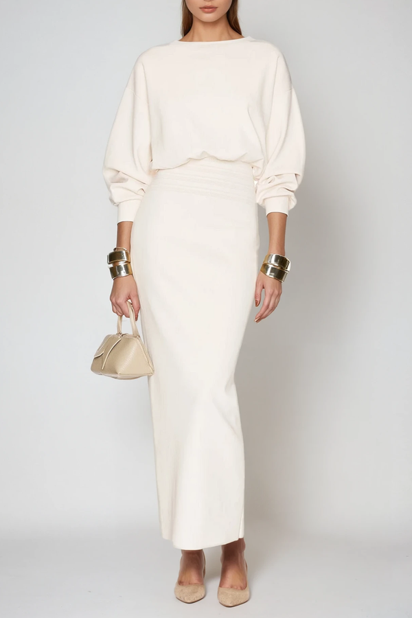 Dominic Balloon Sleeve Bodycon Maxi Dress