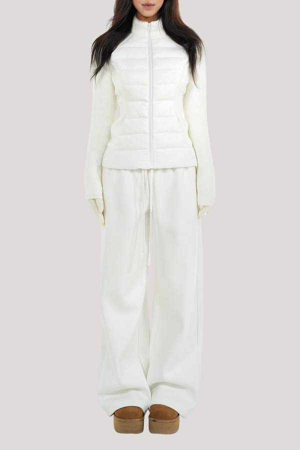 Donatello Drawstring Straight Pants In White