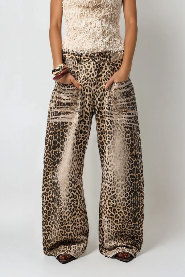 Donnacha Bleached Leopard Jeans