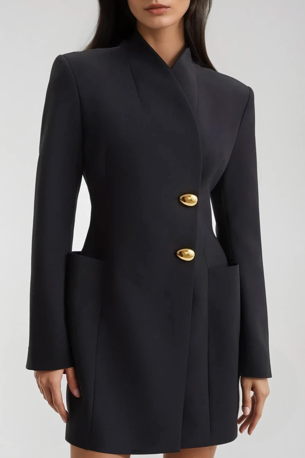 Dortha Asymmetric Embellished Mini Blazer Dress