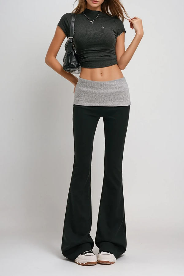 Dragoljub Colorblock Bootcut Pants In Black