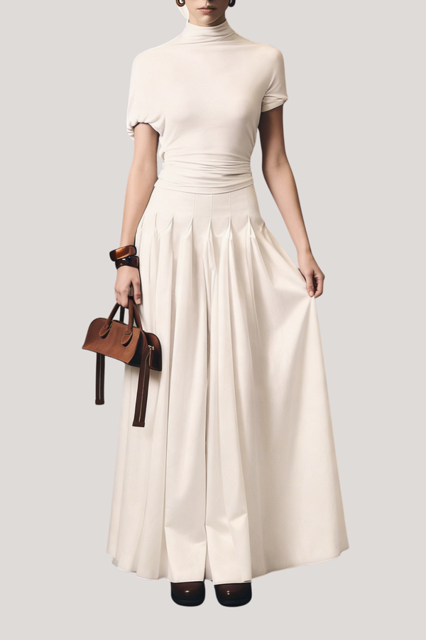 Drita Cutout Ruch Flared Maxi Dress