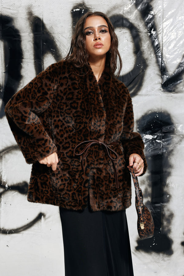 Easton Leopard Fur Jacket